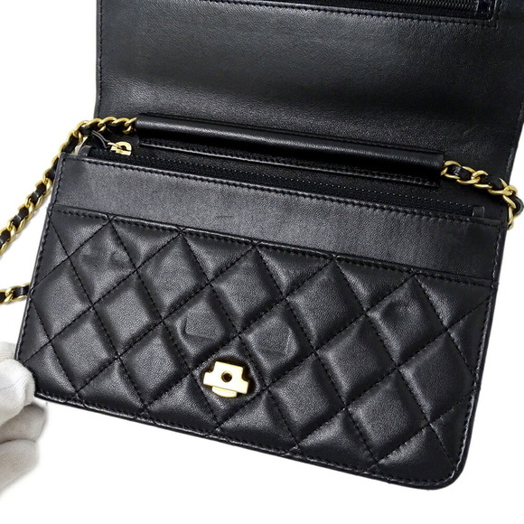 CHANEL Authentic Black Lambskin Leather Wallet - Picture 13 of 16